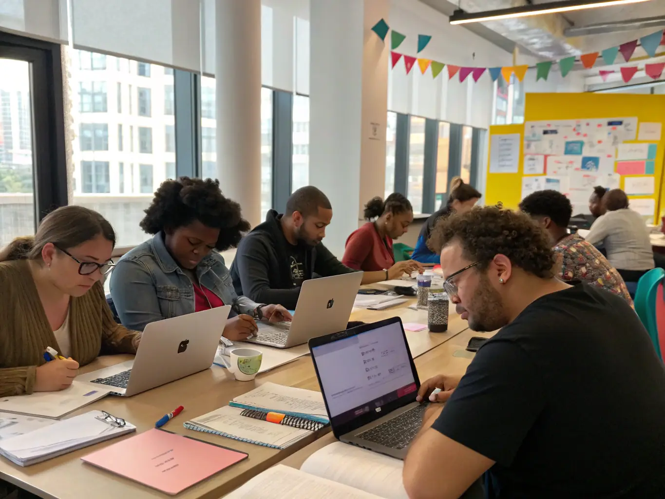 A photograph of a workshop session in progress, with participants actively engaged in hands-on activities and collaborative discussions, showcasing the interactive nature of the conference.